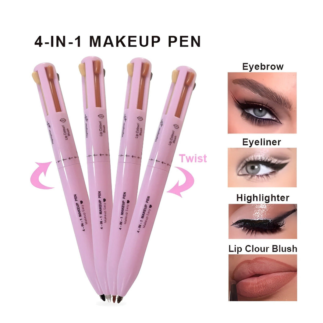 4 In 1 Eyebrow Pencil Waterproof Long Lasting Easy Color Eyebrow Lip Highlighter Pen Sweat proof Makeup Cosmetic Tool