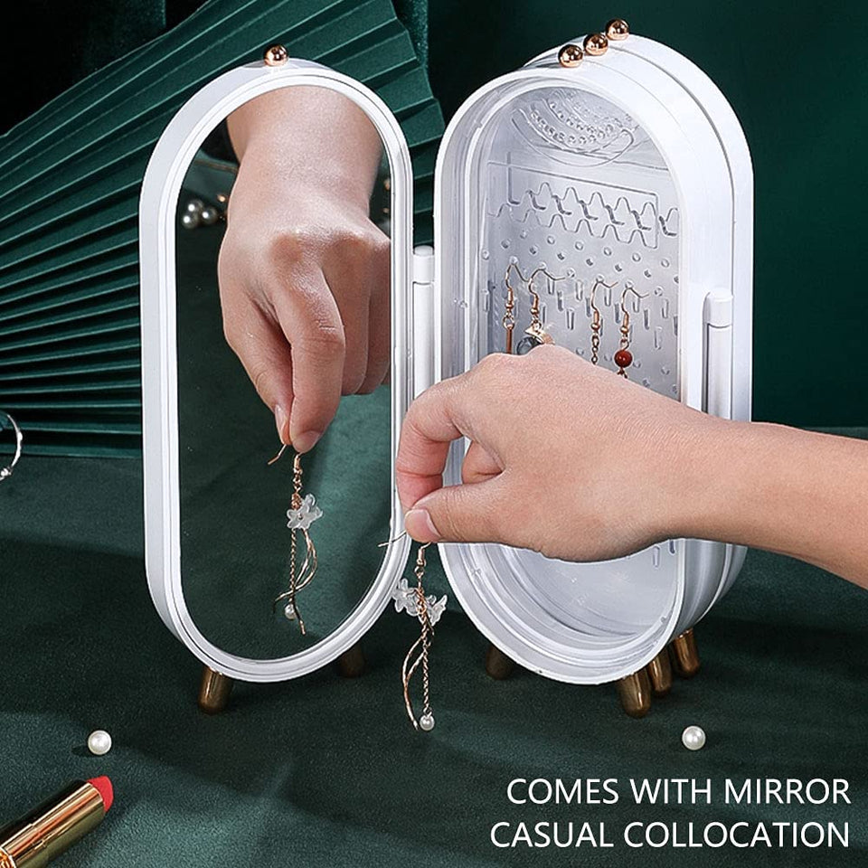 Screen Folding Jewelry Box  Jewellery Box Organizer With Mirror