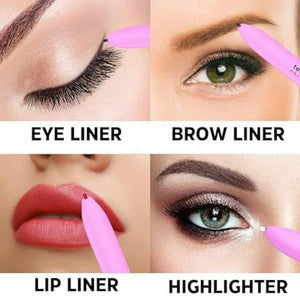 4 In 1 Eyebrow Pencil Waterproof Long Lasting Easy Color Eyebrow Lip Highlighter Pen Sweat proof Makeup Cosmetic Tool