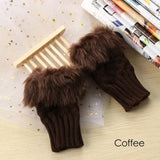 Women Girls Winter Wool Knit Gloves Warm Fingerless Gloves Ultra Soft